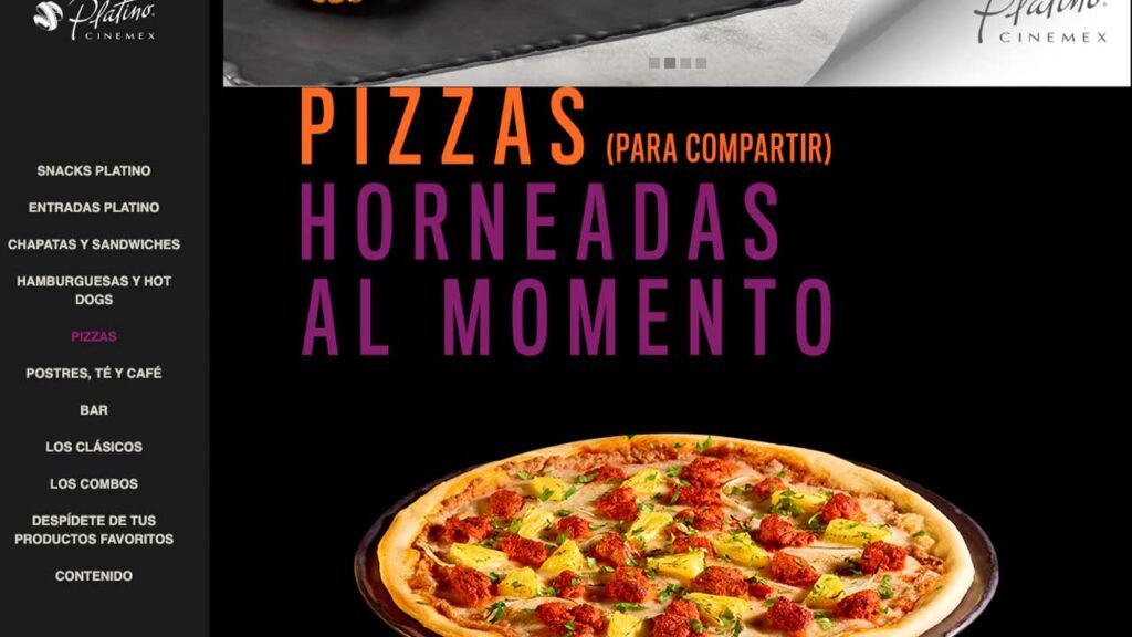 Precio de Combos Cinemex Platino 2024: Menú de Palomitas y Refrescos 3 Snacks de cinemex platino 2024